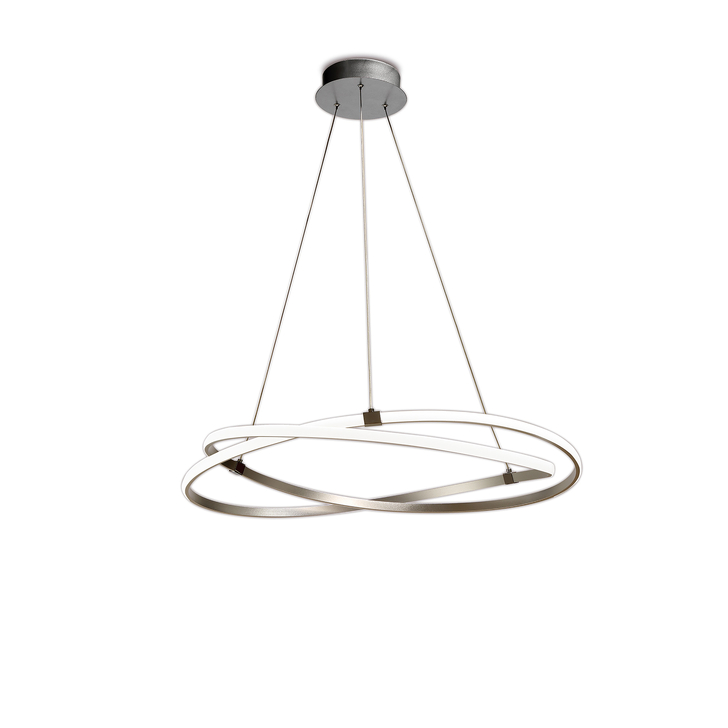 Mantra Infinity Silver Extra Large Dimmable Led Ring Pendant Light - 3000K