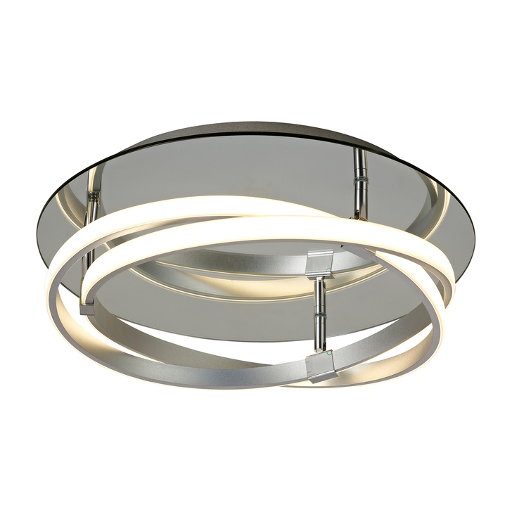 Mantra Infinity Silver Flush Led Ring Ceiling Light - 3000K