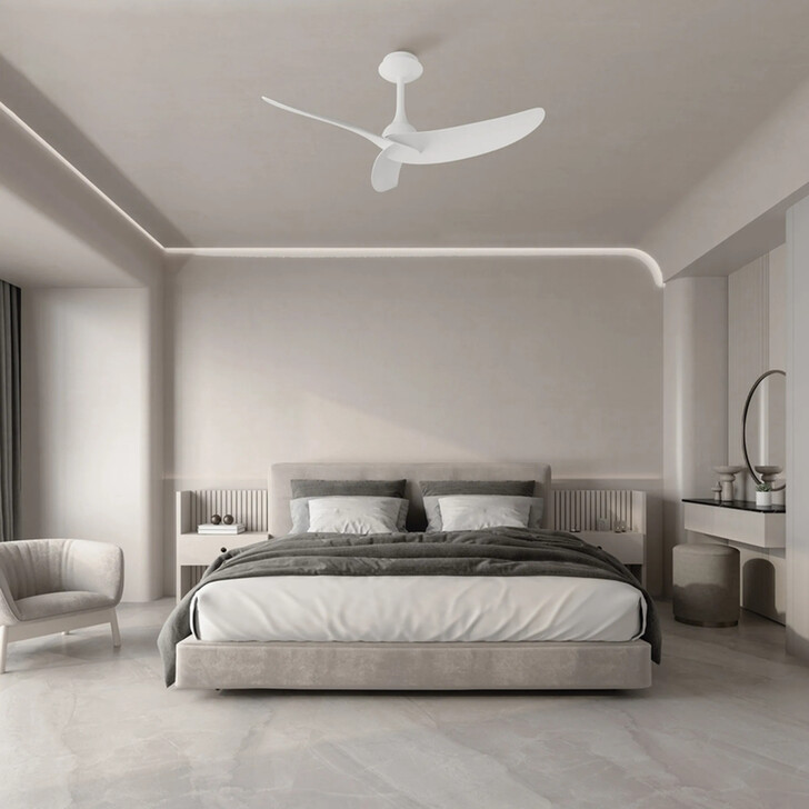 Mantra Ipanema 3 Blade White Semi-Flush Led Ceiling Fan With Remote