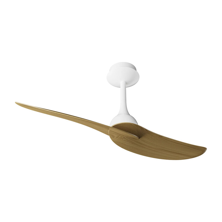 Mantra Ipanema Twin Blade Wood And White Semi-Flush Led Ceiling Fan With Remote