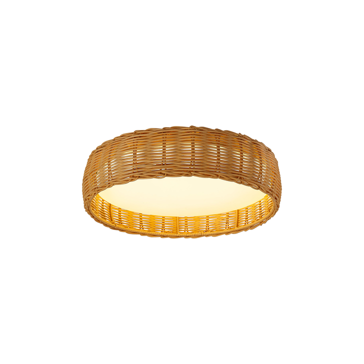 Mantra Kilimanjaro 24W Rattan Flush Led Ceiling Light - CCT Switchable - 2700/4000/5000K