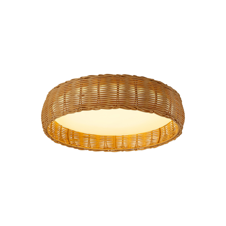 Mantra Kilimanjaro 36W Rattan Flush Led Ceiling Light - CCT Switchable - 2700/4000/5000K