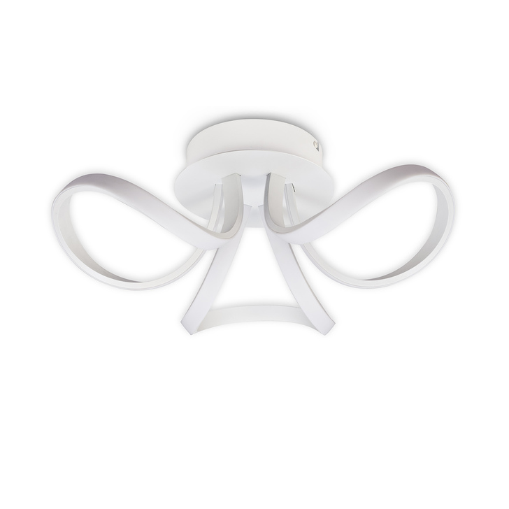 Mantra Knot Three Loop White Flush Led Ceiling Light - 3000K