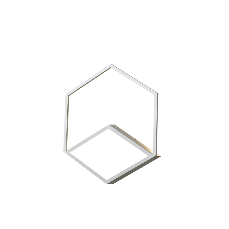 Mantra Kubick Hexagonal White Led Wall Light - 3000K