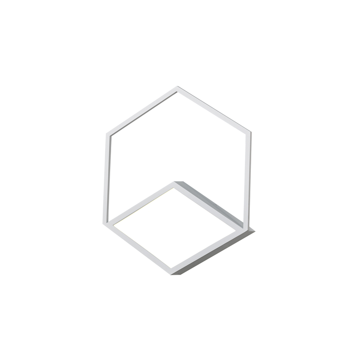 Mantra Kubick Large Hexagonal White Dimmable Led Wall Light - 3000K