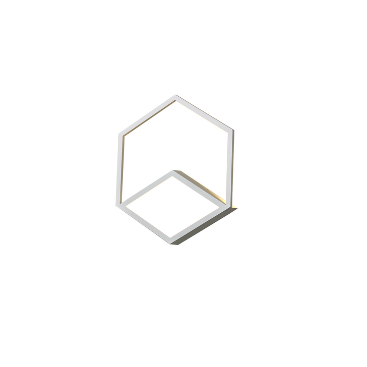 Mantra Kubick Small Hexagonal White Dimmable Led Wall Light - 3000K