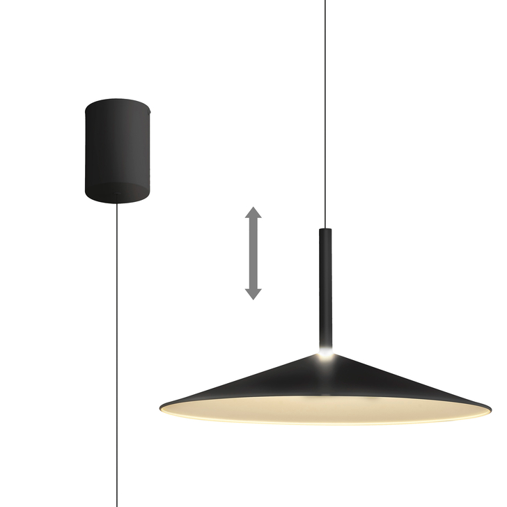 Mantra Large Calice Black/White Rise And Fall Led Pendant Light - 3000K - M7891