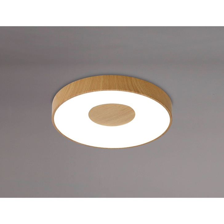 Mantra Large Coin 80W LED Round Ceiling Light Wood Effect