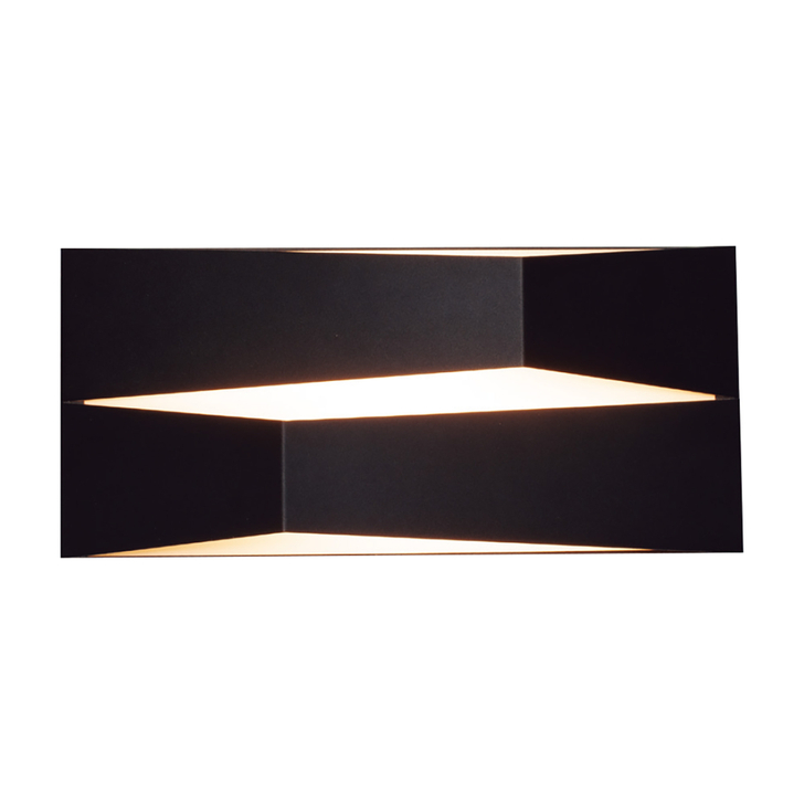 Mantra Large Fuji 14W Black Led Rectangle Wall Light - 3000K