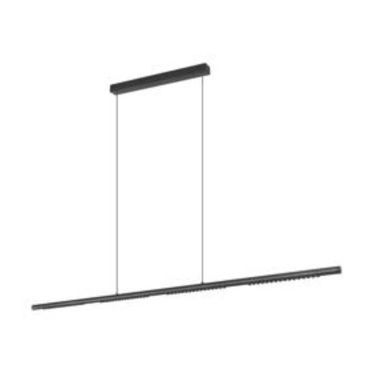 Mantra Large Meca 35W Linear Black Led Slim Horizontal Island Pendant Light - 4000K