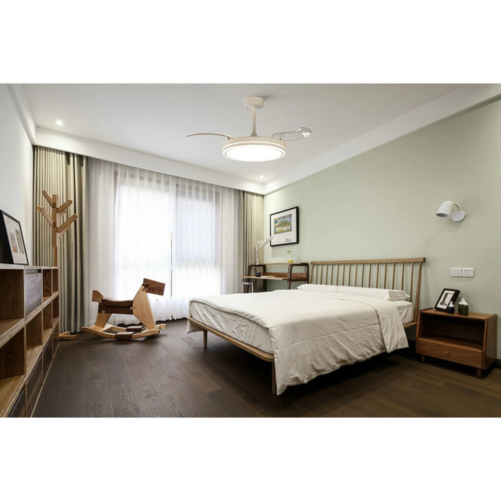 Mantra Luna M White Semi-Flush Led Ceiling Fan Light With Remote - 3000-5000K