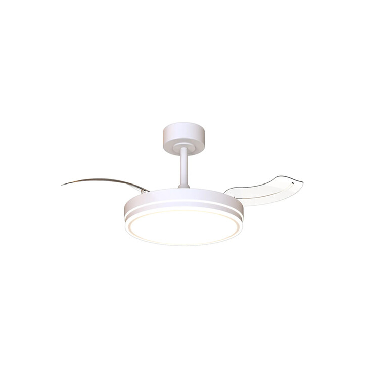 Mantra Luna S White Semi-Flush Led Ceiling Fan Light With Remote - 3000-5000K