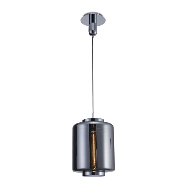 Mantra M6194 Jarras Chrome/Ash Grey 30cm Round Glass Pendant