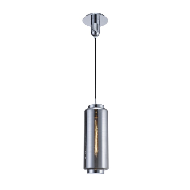 Mantra M6197 Jarras Chrome/Ash Grey 20cm Round Glass Pendant