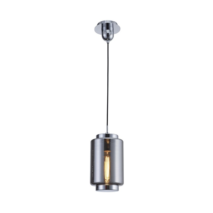 Mantra M6200 Jarras Chrome/Ash Grey 20cm Round Glass Pendant