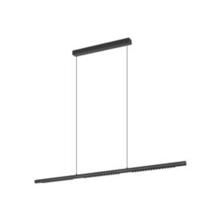 Mantra Meca 25W Linear Black Led Slim Horizontal Island Pendant Light - 3000K