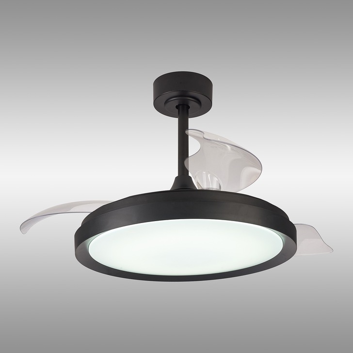 Mantra Mistral Large Black Suspended Led Ceiling Fan Light Complete With Remote Control - 2700K - 5000K