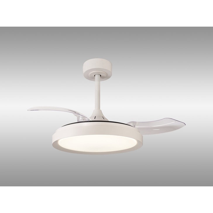 Mantra Mistral Mini White Suspended Led Ceiling Fan Light Complete With Remote Control - 2700K - 5000K