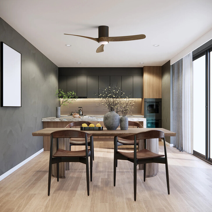 Mantra Nemo II L Large Walnut And Black Led Ceiling Fan Light C/W Remote Control - 3000K - 5000K