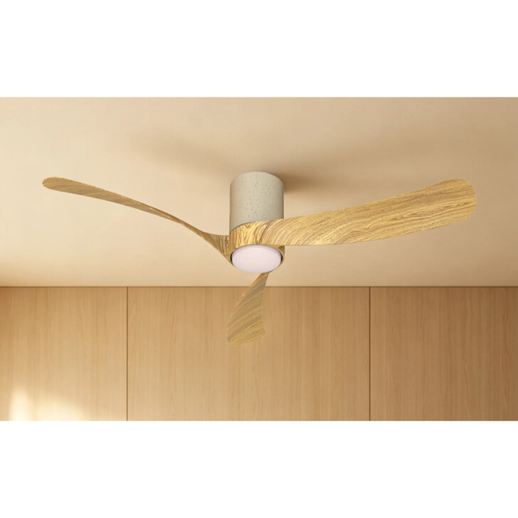 Mantra Nemo II M White Ceramic And Wood Led Ceiling Fan Light Complete With Remote - 3000-5000K