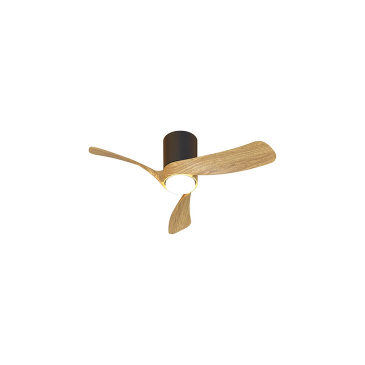 Mantra Nemo II Xs Wood And Black Led Ceiling Fan Light Complete With Remote - 3000-5000K