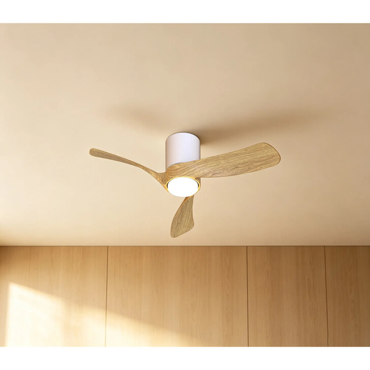 Mantra Nemo II Xs Wood And White Led Ceiling Fan Light Complete With Remote - 3000-5000K