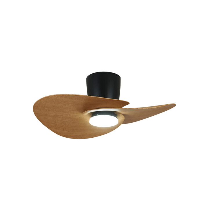 Mantra Nenufar Black And Wood Led Ceiling Fan Light Complete With Remote - 3000-5000K