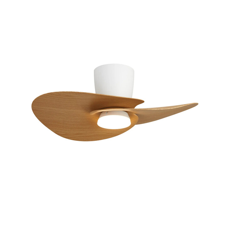 Mantra Nenufar White And Wood Led Ceiling Fan Light Complete With Remote - 3000-5000K
