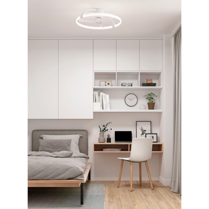 Mantra Nepal Mini Modern Led Ceiling Fan Light White With Remote Control