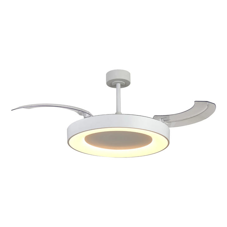 Mantra Niseko Fan L 62cm 40W LED Dimmable Ceiling Light With Built-In 40W DC Fan: 2700-5000K Remote Control: 4400lm: White