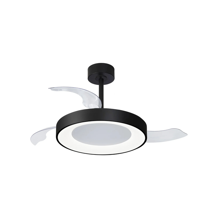 Mantra Niseko Fan M 49cm 50W LED Dimmable Ceiling Light With Built-In 30W DC Fan: 2700-5000K Remote Control: 5500lm: Black