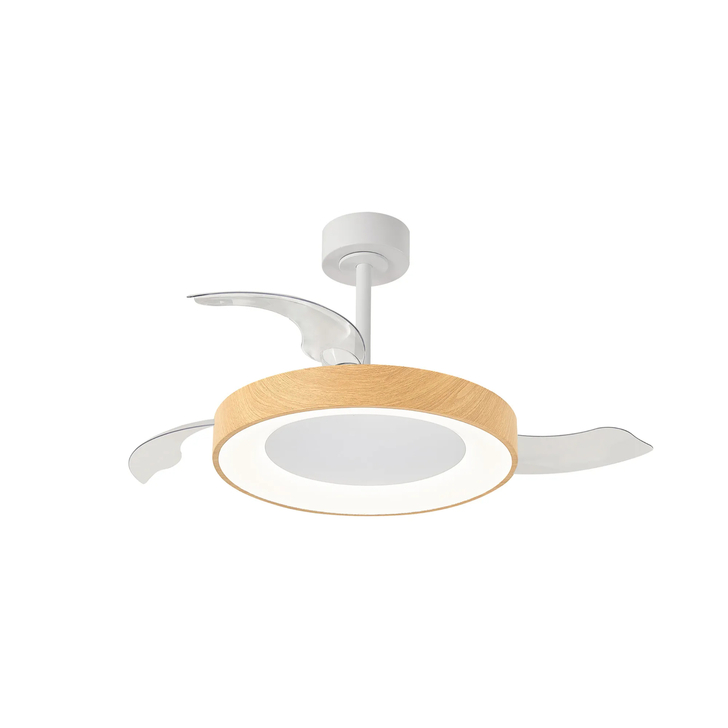 Mantra Niseko Fan M 49cm 50W LED Dimmable Ceiling Light With Built-In 30W DC Fan: 2700-5000K Remote Control: 5500lm: Wood