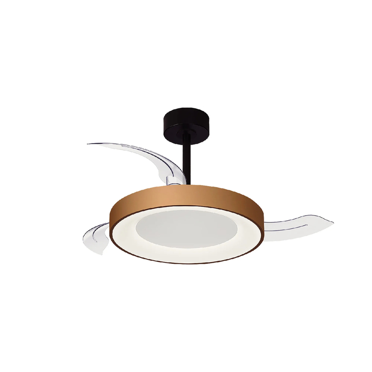 Mantra Niseko Fan S 40cm 45W LED Dimmable Ceiling Light With Built-In 25W DC Fan: 2700-5000K Remote Control: 5000lm: Gold/Black