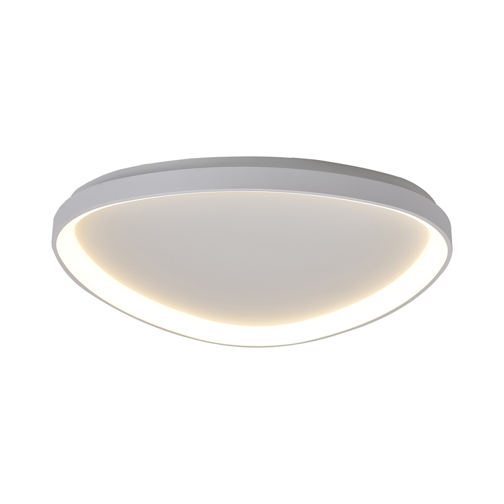 Mantra Niseko II 61cm Led White Triangular Flush Led Ceiling Light In White Complete With Remote Control & App - 2700K-6000K