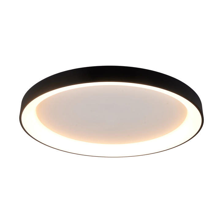 Mantra Niseko II Extra Large 90cm LED Black Flush Ring Ceiling Light Complete With Remote Control & App - 2700K-6000K Tuneable