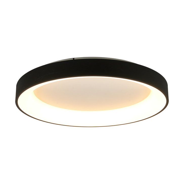 Mantra Niseko II Large 65cm LED Black Flush Ring Ceiling Light Complete With Remote Control & App - 2700K-6000K Tuneable