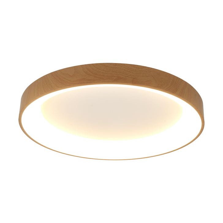 Mantra Niseko II Large 65cm LED Wood Flush Ring Ceiling Light Complete With Remote Control & App - 2700K-6000K Tuneable