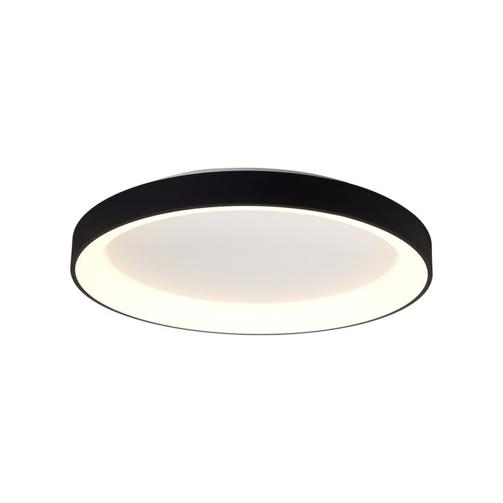 Mantra Niseko II Large 78cm LED Black Flush Ring Ceiling Light Complete With Remote Control & App - 2700K-6000K Tuneable