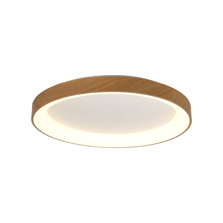 Mantra Niseko II Large 78cm LED Wood Flush Ring Ceiling Light Complete With Remote Control & App - 2700K-6000K Tuneable