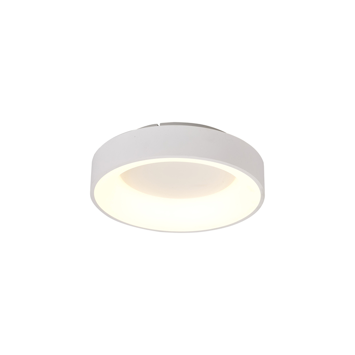 Mantra Niseko II Small 38cm LED White Flush Ring Ceiling Light Complete With Remote Control & App - 2700K-6000K Tuneable