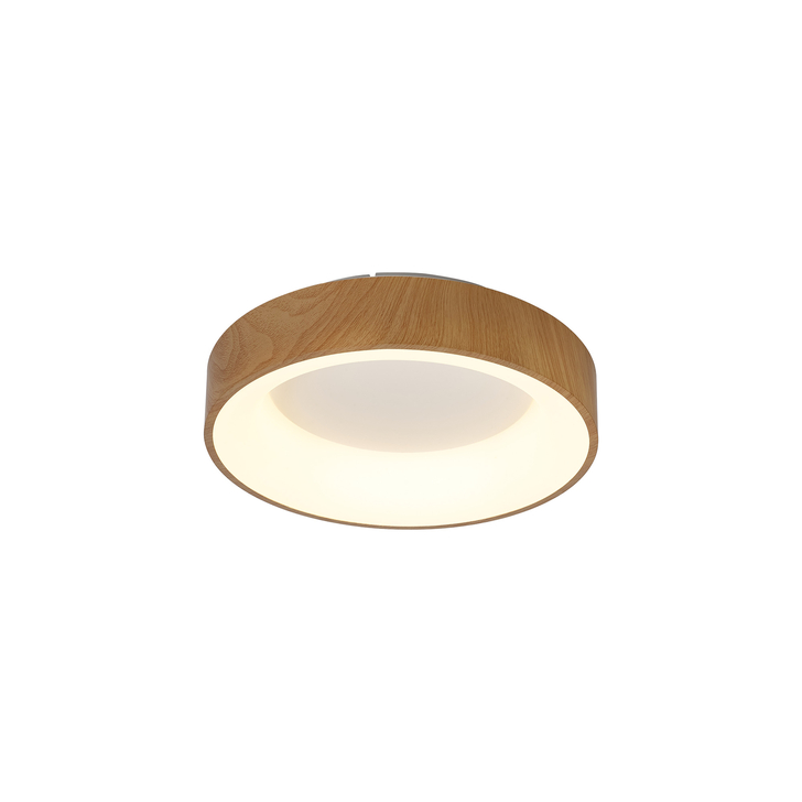 Mantra Niseko II Small 38cm LED Wood Flush Ring Ceiling Light Complete With Remote Control & App - 2700K-6000K Tuneable