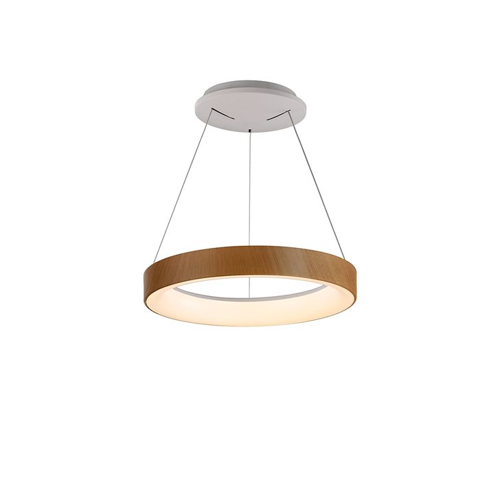 Mantra Niseko II Small 38cm LED Wood Ring Pendant Complete With Remote Control & App - 2700K-6000K Tuneable