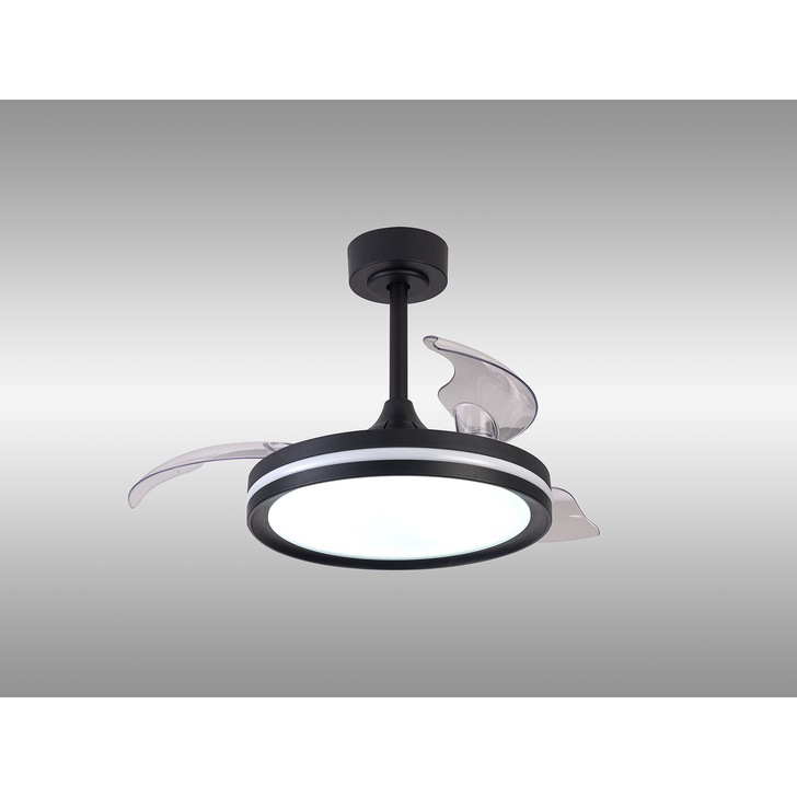 Mantra North Black Led Ceiling Fan Light Complete With Remote Control - 3000K - 6500K - RGB