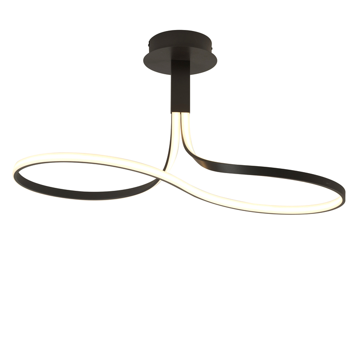 Mantra Nur Brown Oxide/Frosted Large Semi Flush Ring Dimmable Led Ceiling Light - 2800K