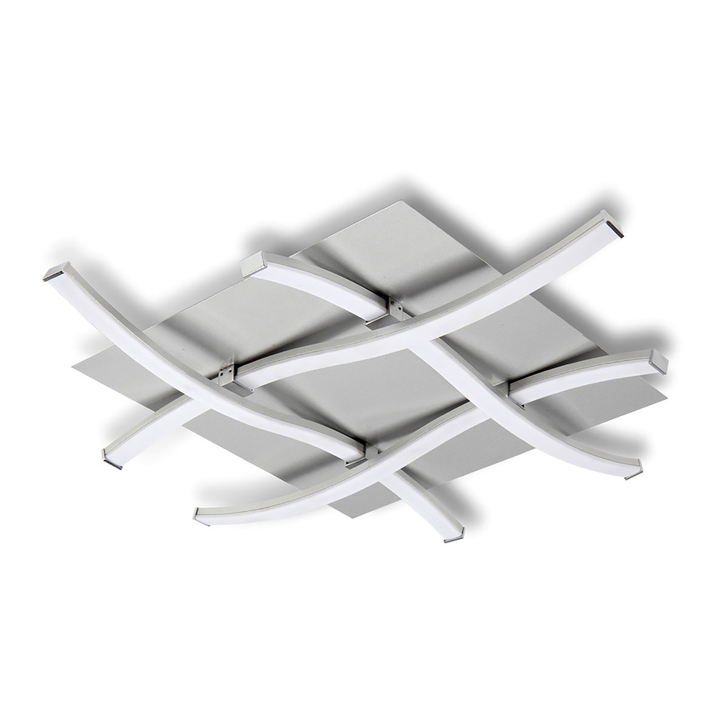 Mantra Nur Silver/Frosted Flush Wavy Led Ceiling Light - 3000K