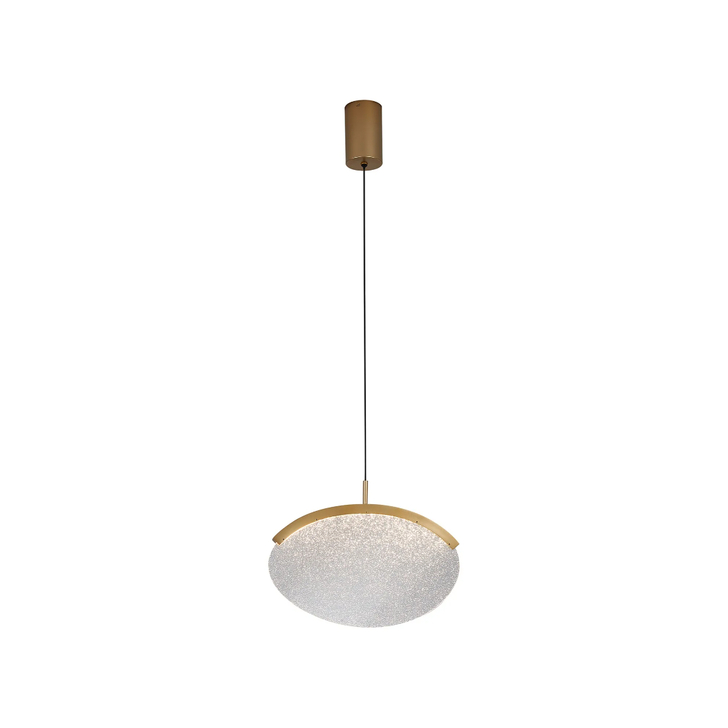 Mantra Oasis 39cm Single Pendant Gold With Unique Acrylic Lens: 12W LED: 3000K: Triac Dimmable