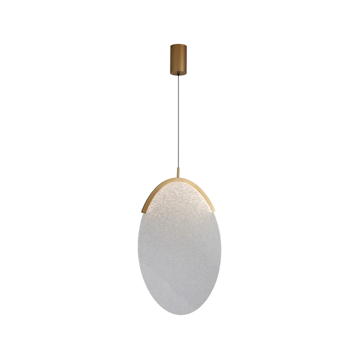Mantra Oasis 39cm Single Pendant Gold With Unique Acrylic Lens: 15W LED: 3000K: Triac Dimmable
