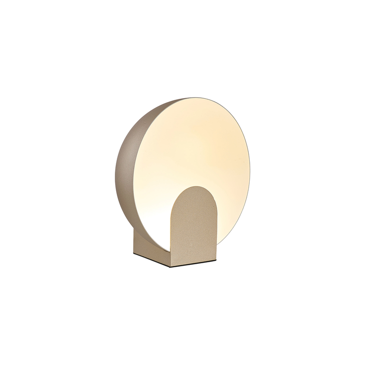 Mantra Oculo Satin Gold Round Led Table Lamp - 3000K