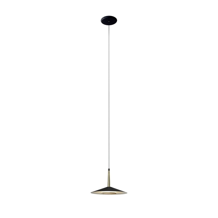 Mantra Orion Single LED Pendant Light Black & Antique Brass - 3000K