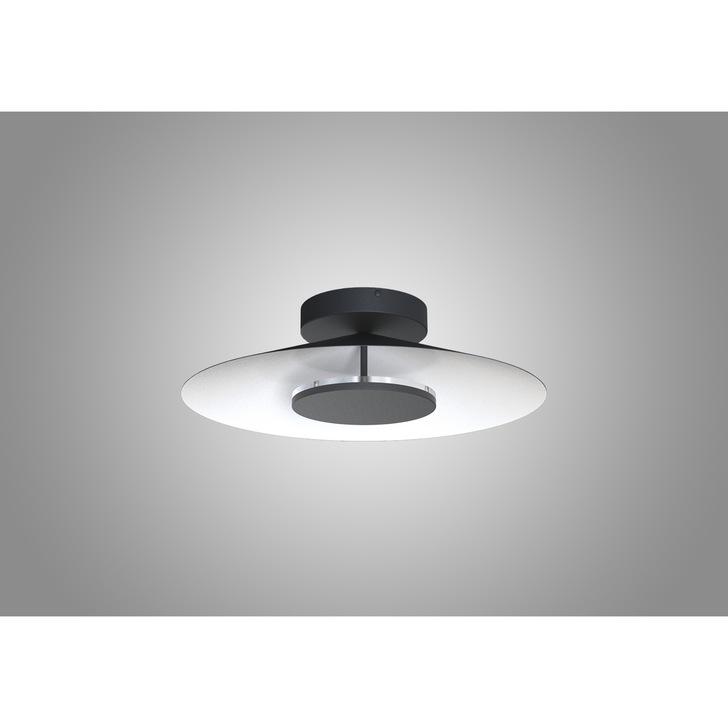 Mantra Orion Small LED Round Flush Ceiling Light Black With White - 3000K